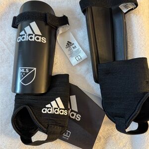 Adidas Black Shin Guards with White Accents
